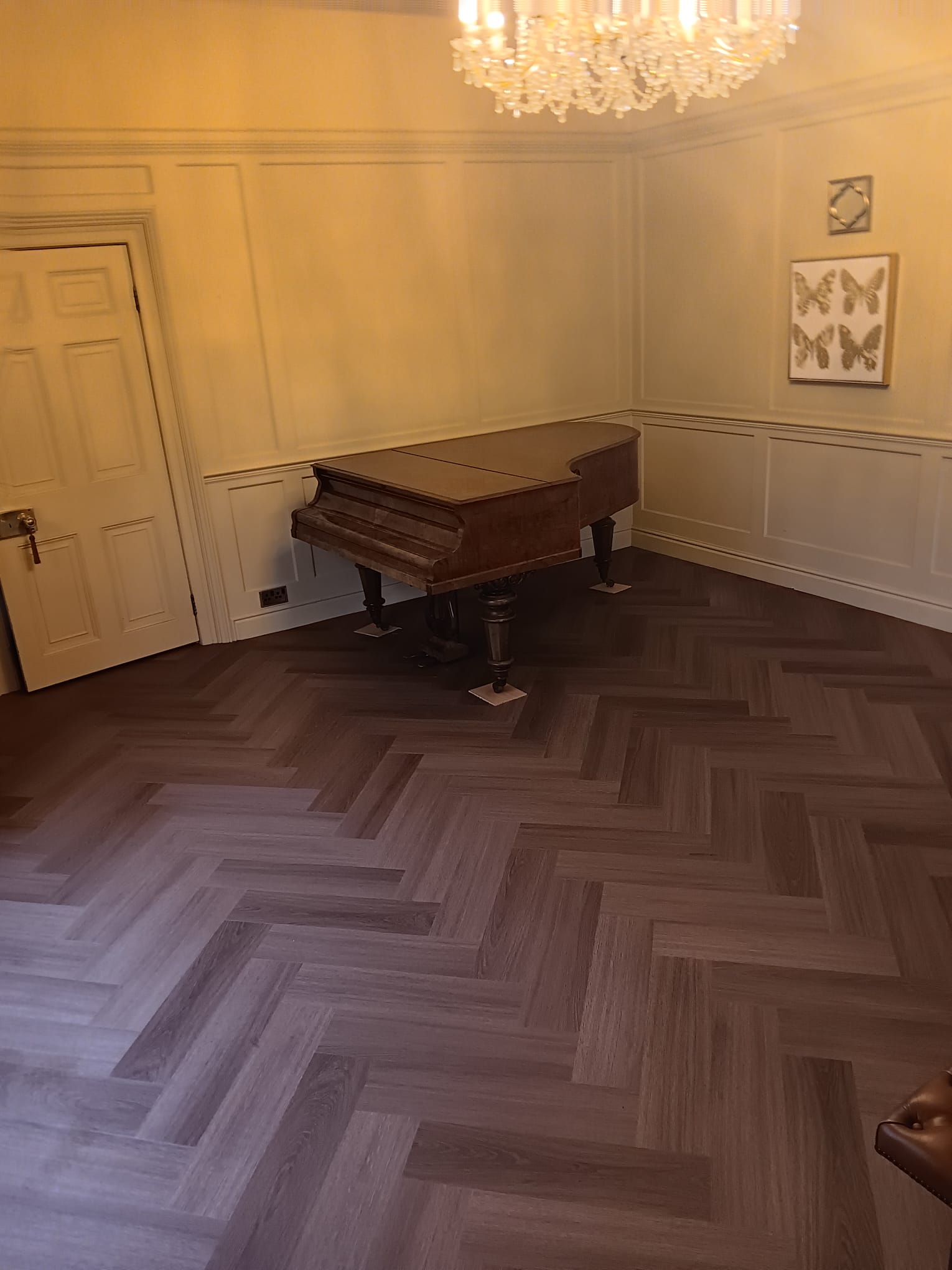 Artistic Transformation: Moduleo Roots LVT in Herringbone Elegance